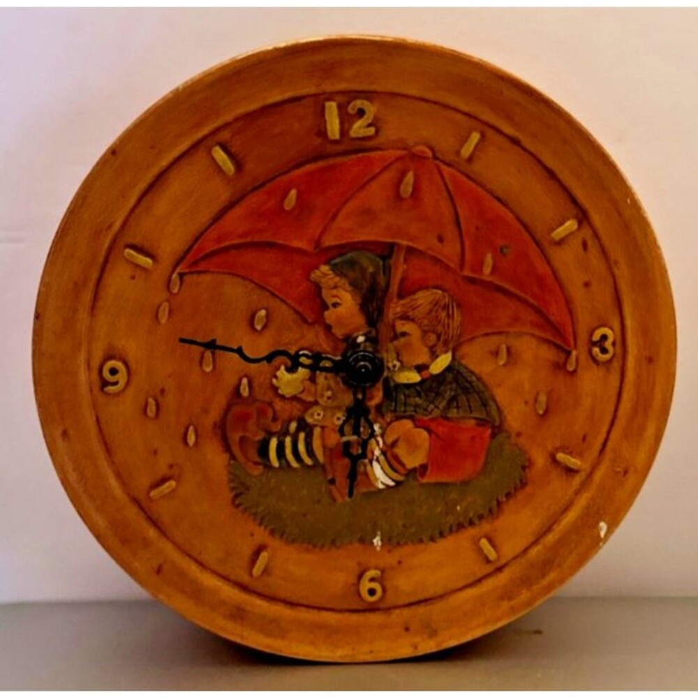 Hansel & Gretel Fairytale Ceramic Wall Clock Vintage 1976 from Germany by Lynn